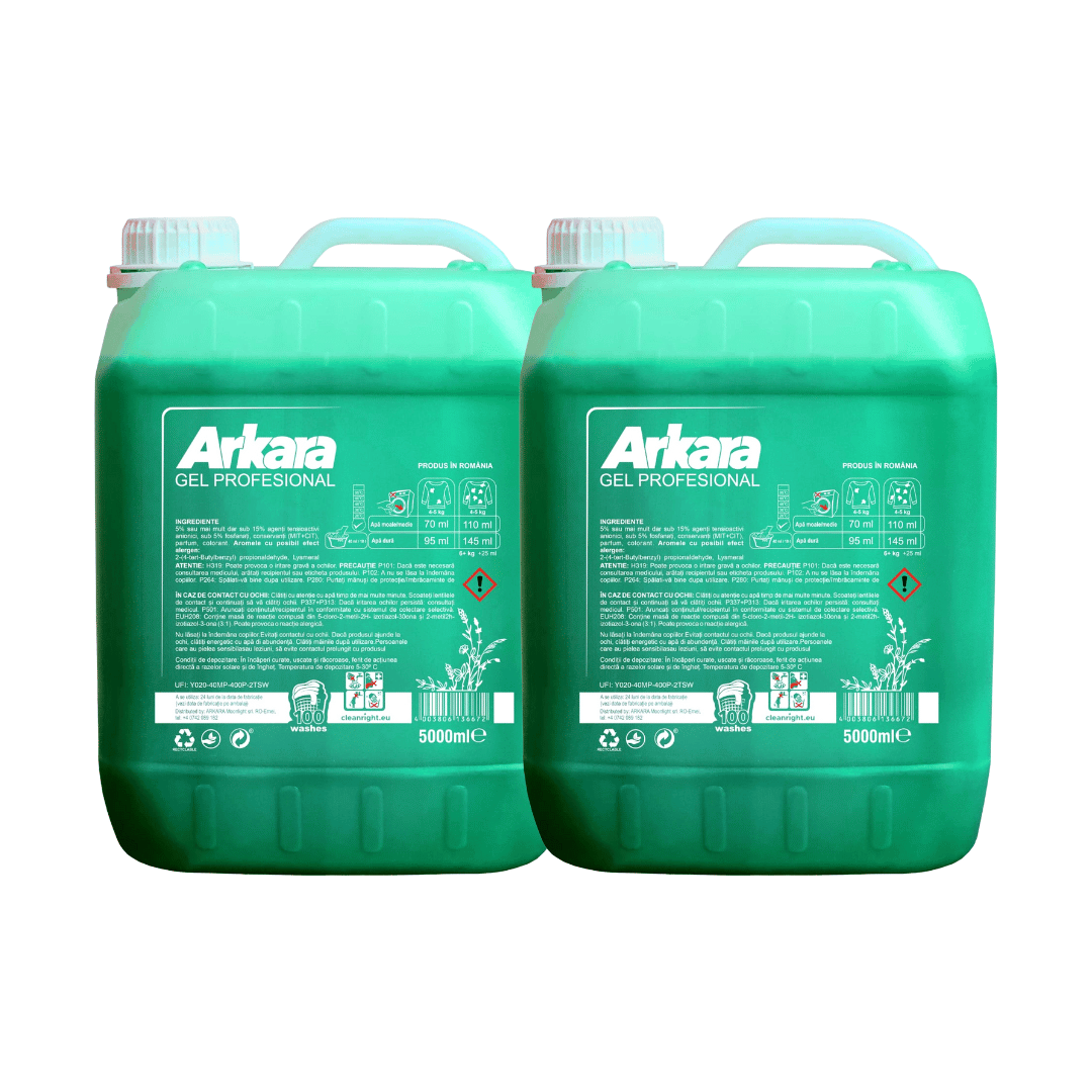Pachetul cu 2x Detergent Arkara Gel Profesional Verde