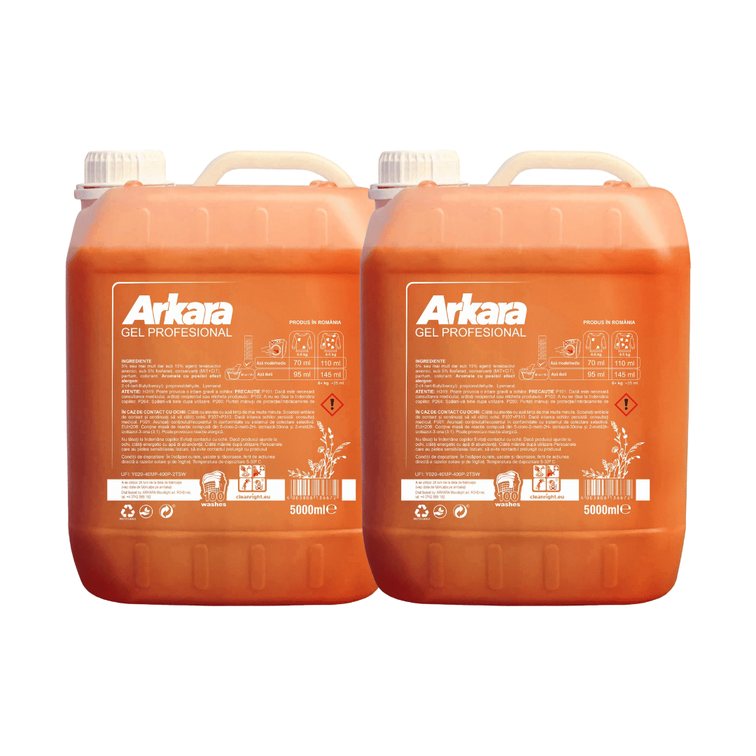 Pachetul cu 2x Detergent Arkara Gel Profesional Portocaliu