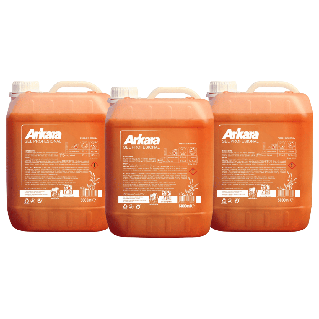 Pachetul cu 3x Detergent Arkara Gel Profesional Portocaliu