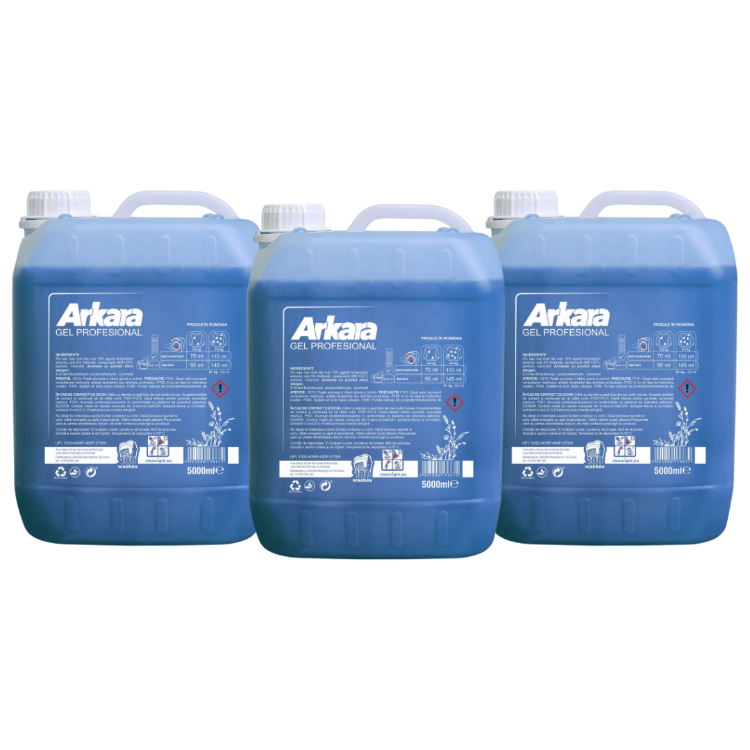 Pachetul cu 3x Detergent Arkara Gel Profesional Albastru